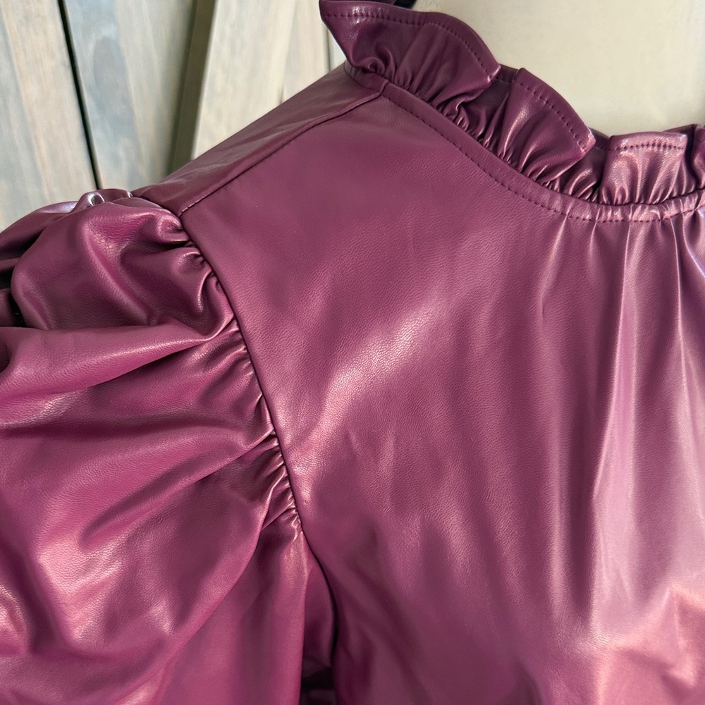 THML Deep Purple Puff Sleeve Blouse - Picture 4 of 6